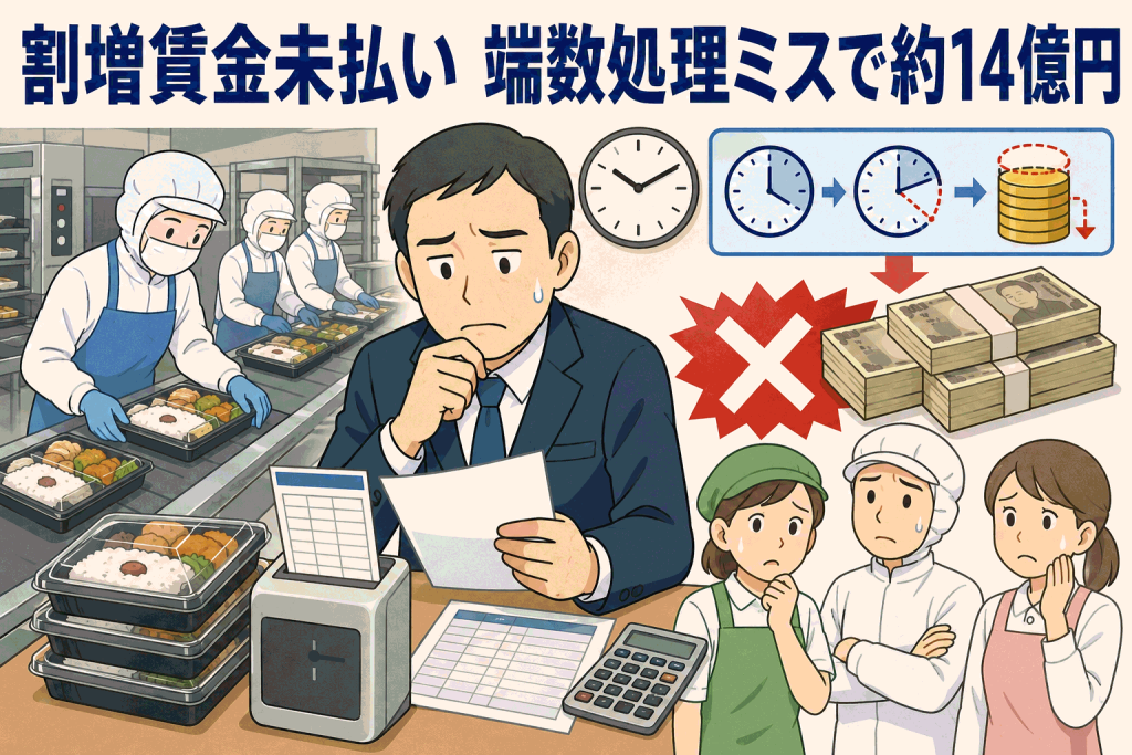 割増賃金未払い　端数処理ミスで約14億円