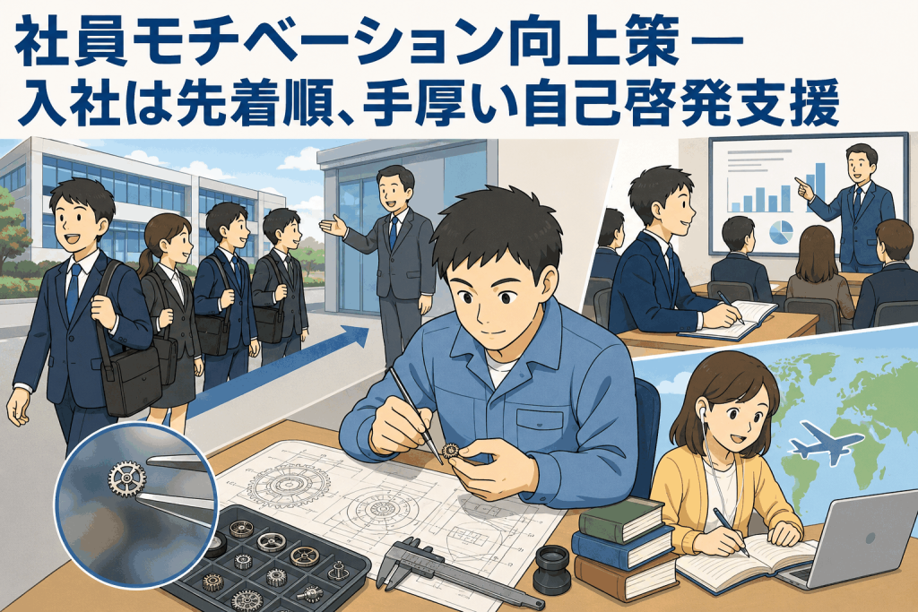 社員モチベーション向上策―入社は先着順、手厚い自己啓発支援