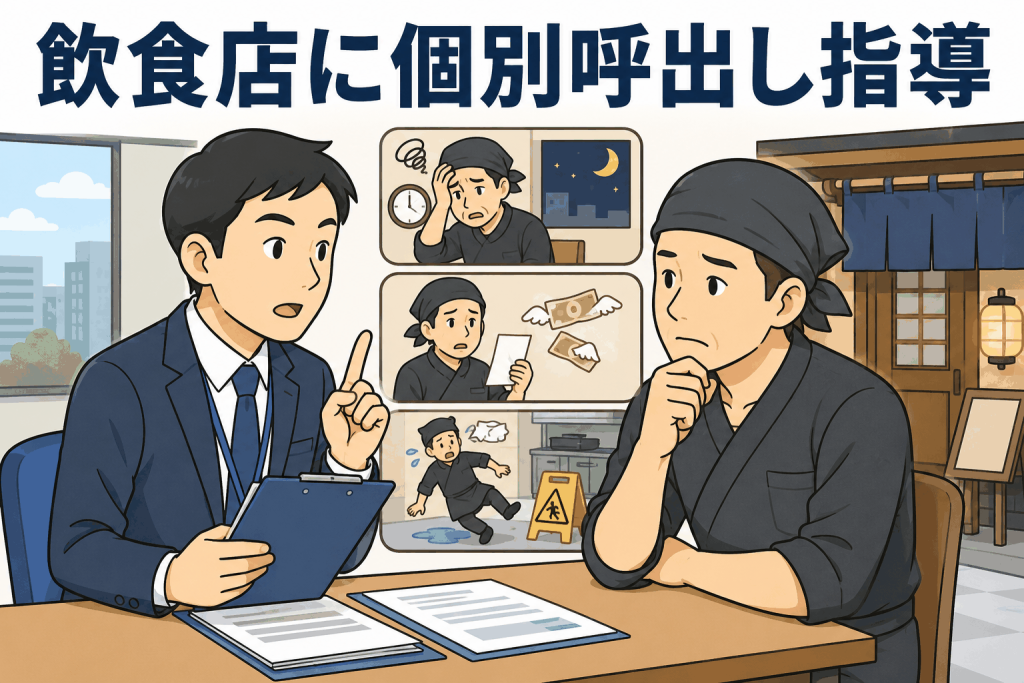 飲食店に個別呼出し指導
