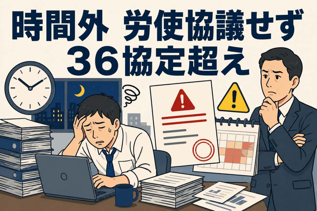 時間外 労使協議せず36協定超え