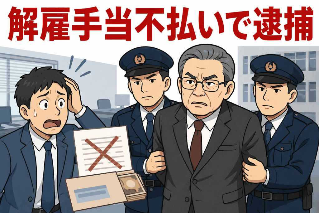 解雇手当不払いで逮捕