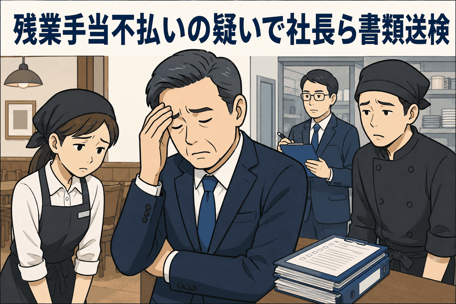 大阪労働局が外食大手を残業手当・深夜割増賃金の未払い容疑で書類送検