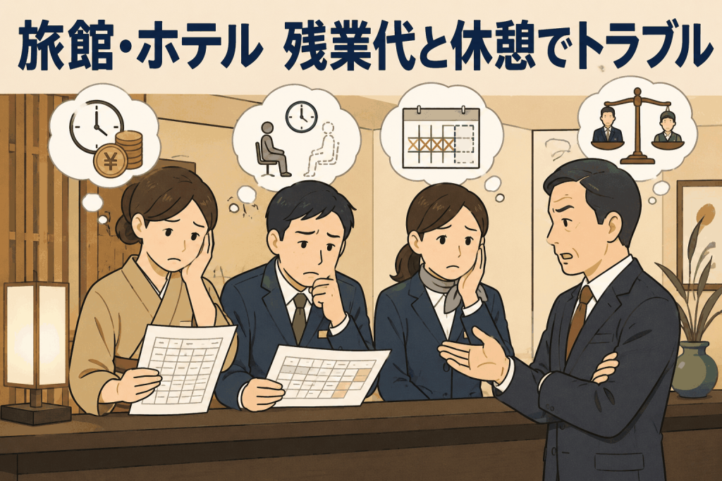 旅館・ホテル　残業代と休憩でトラブル