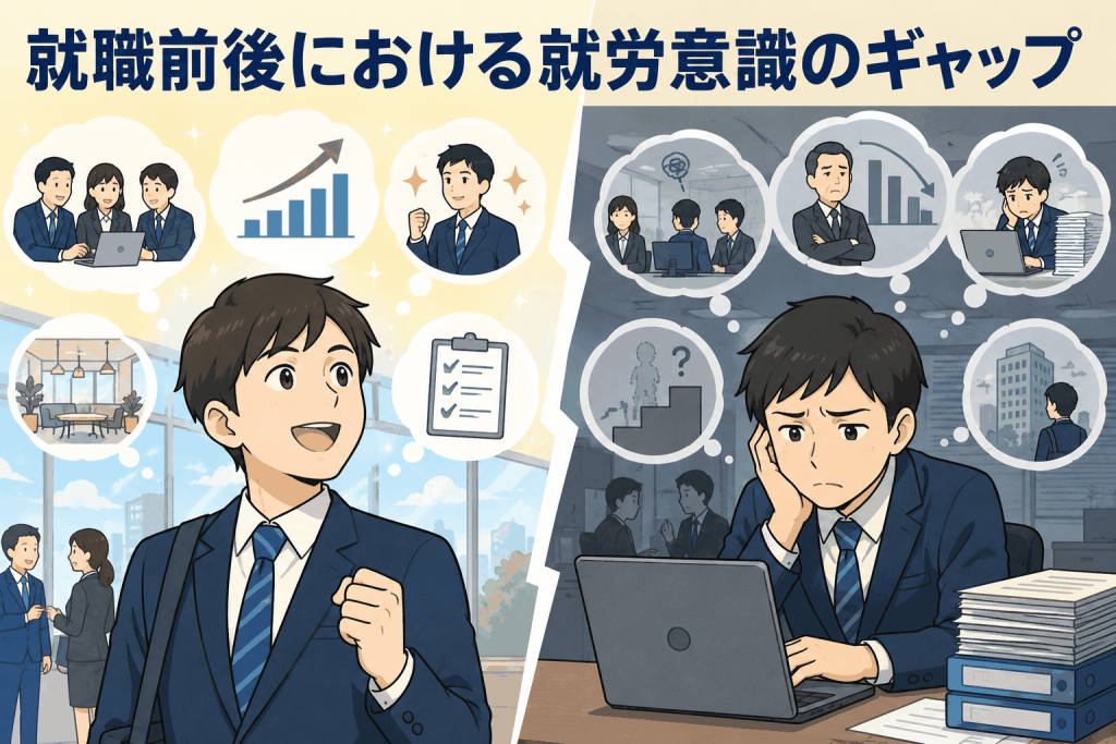 就職前後における就労意識のギャップ