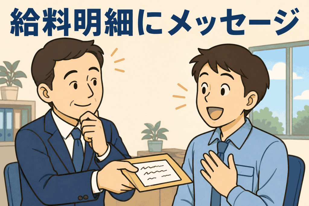給料明細にメッセージ