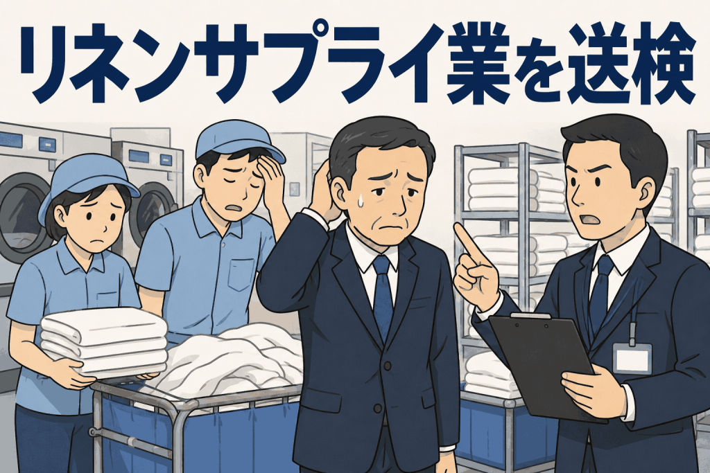 リネンサプライ業を送検