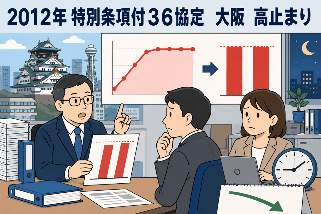 2012年 特別条項付36協定 大阪 高止まり
