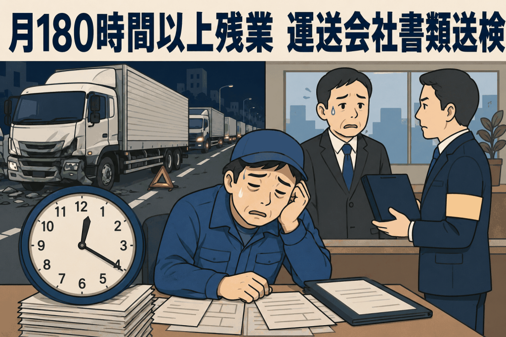 月180時間以上残業　運送会社書類送検