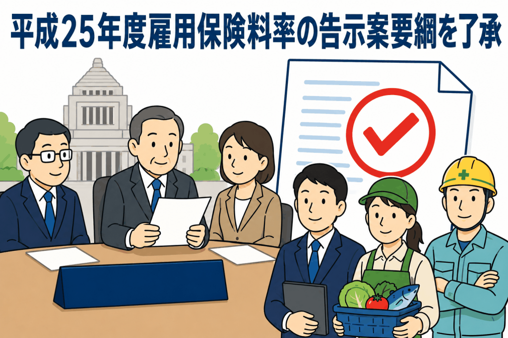 平成25年度雇用保険料率の告示案要綱を了承
