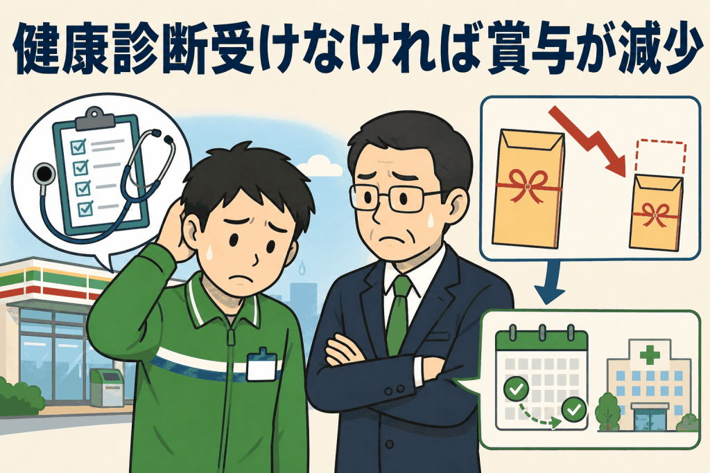 健康診断受けなければ賞与が減少