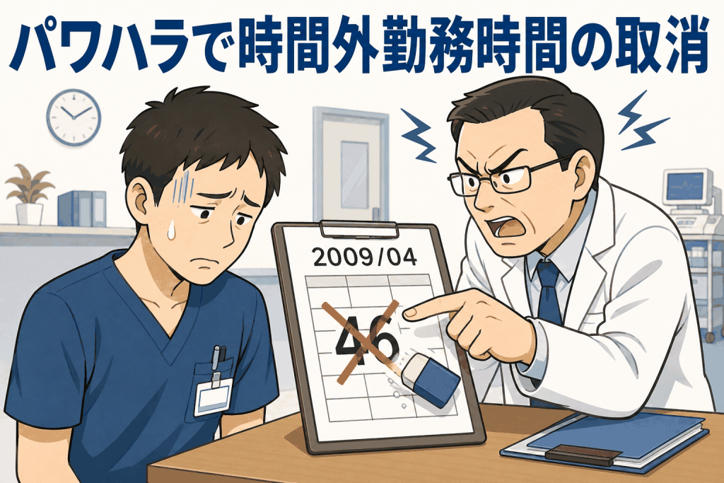 パワハラで時間外勤務時間の取消