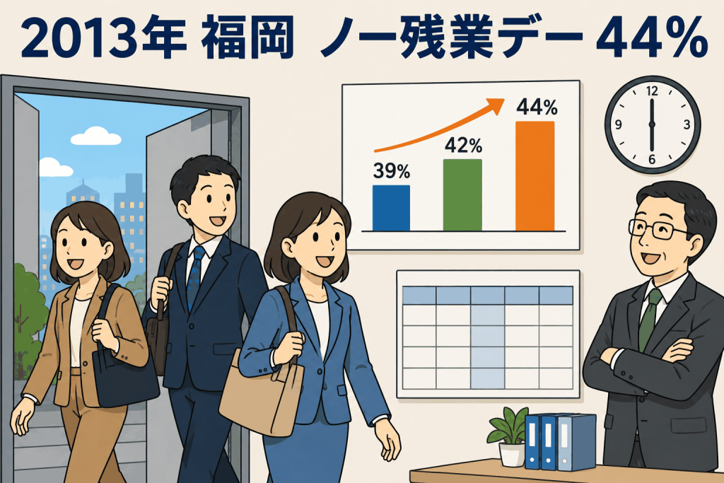2013年 福岡 ノー残業デー44%