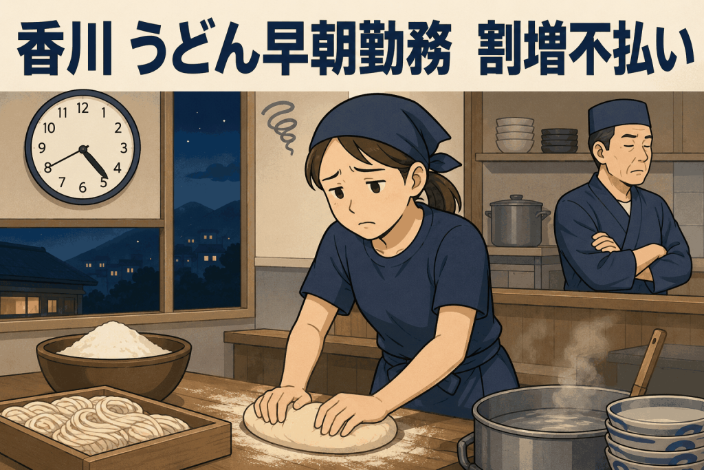 香川 うどん早朝勤務 割増不払い