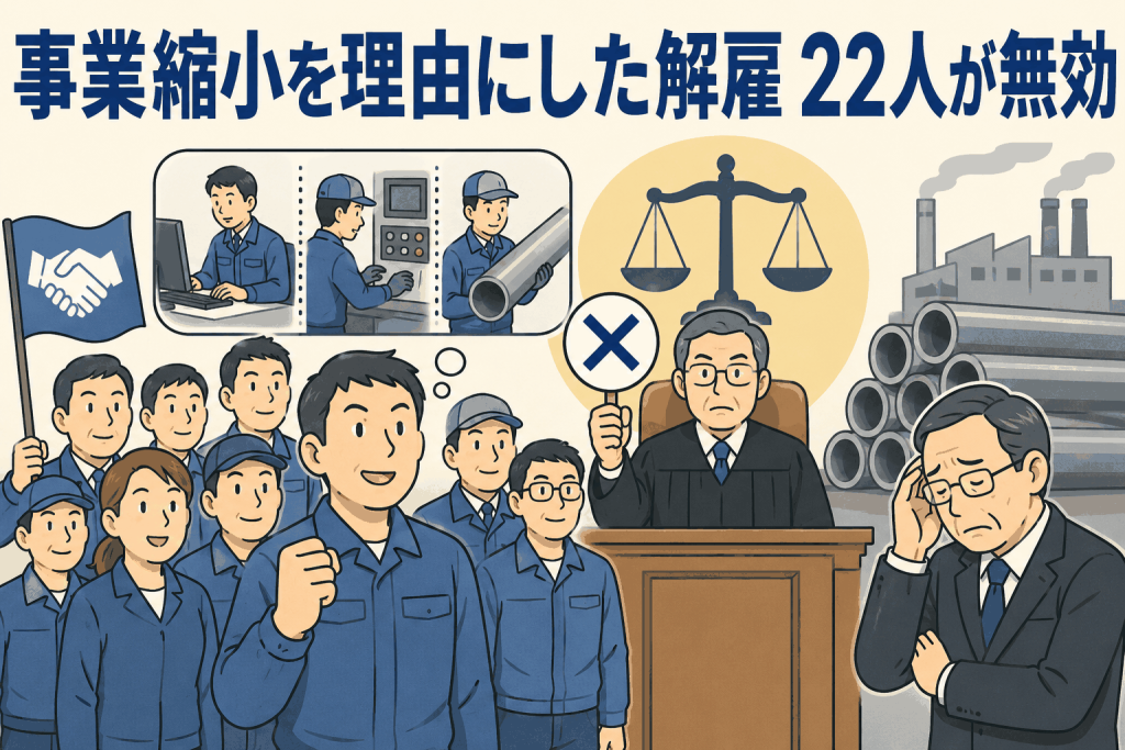 事業縮小を理由にした解雇 22人が無効