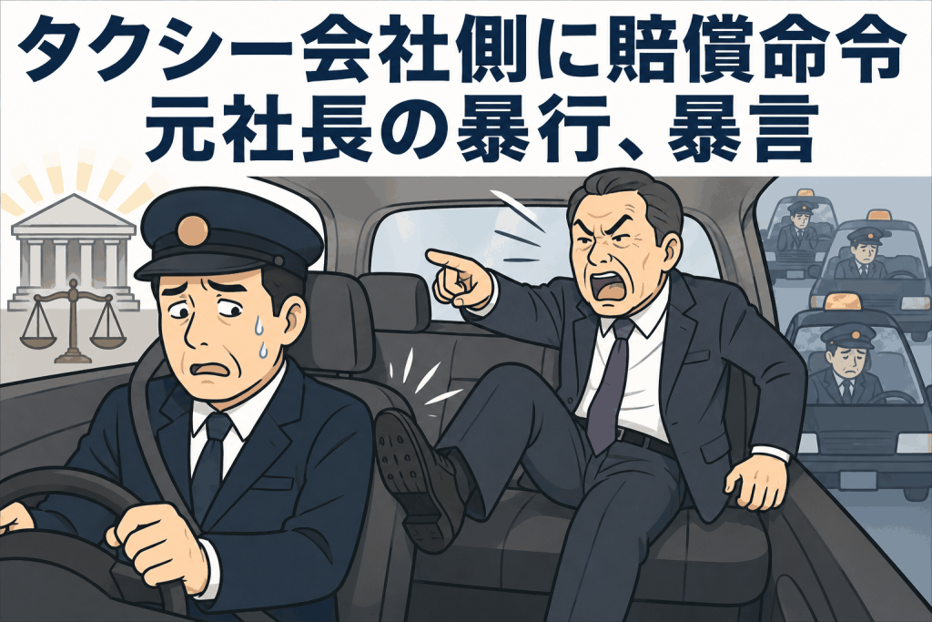 タクシー会社側に賠償命令 元社長の暴行、暴言