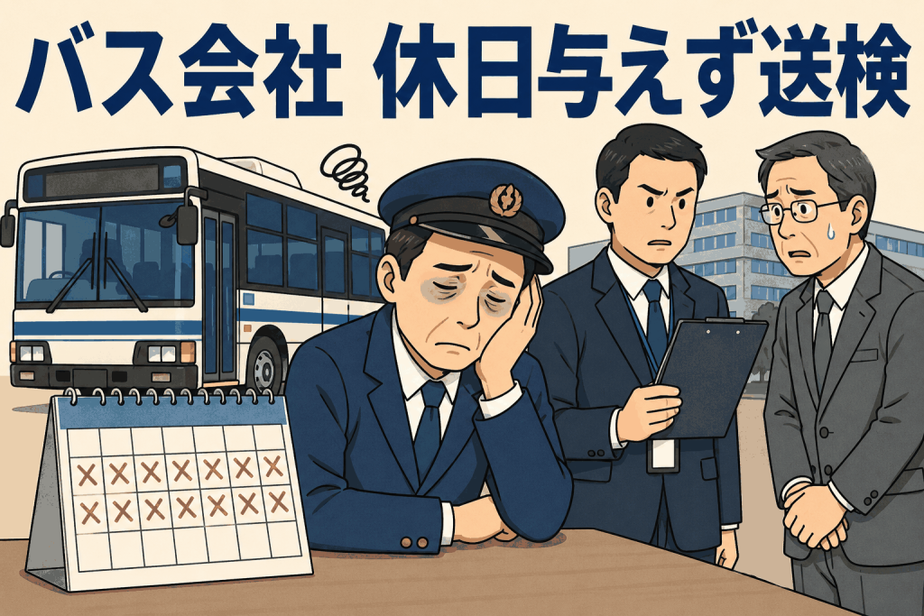 バス会社 休日与えず送検