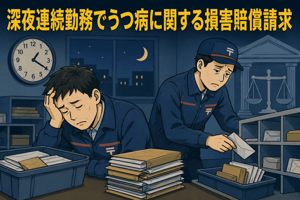 深夜連続勤務でうつ病に関する損害賠償請求
