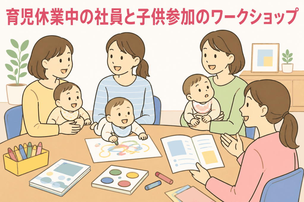育児休業中の社員と子供参加のワークショップ
