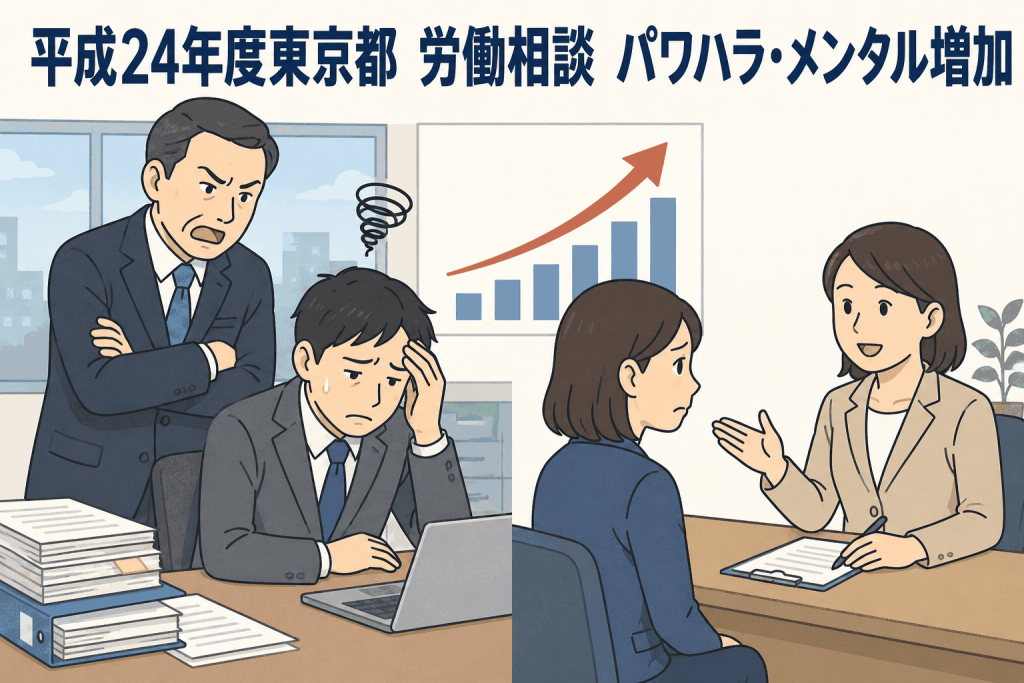 平成24年度東京都 労働相談 パワハラ・メンタル増加