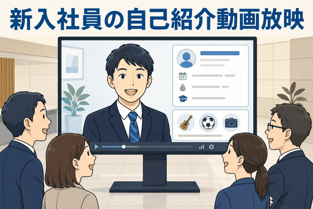 新入社員の自己紹介動画放映