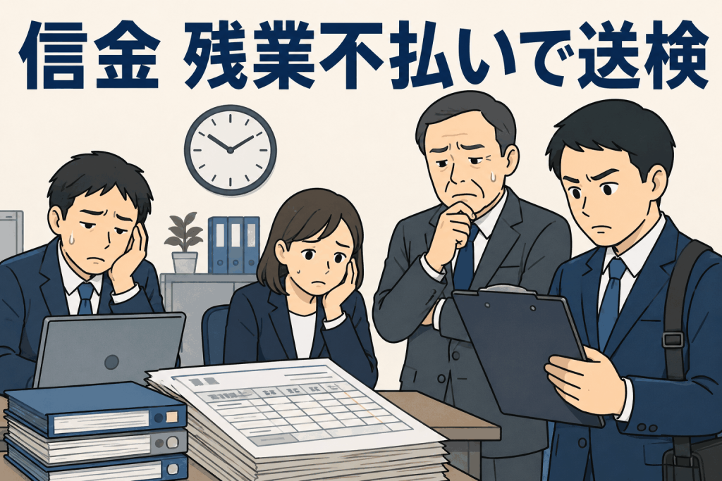 信金　残業不払いで送検