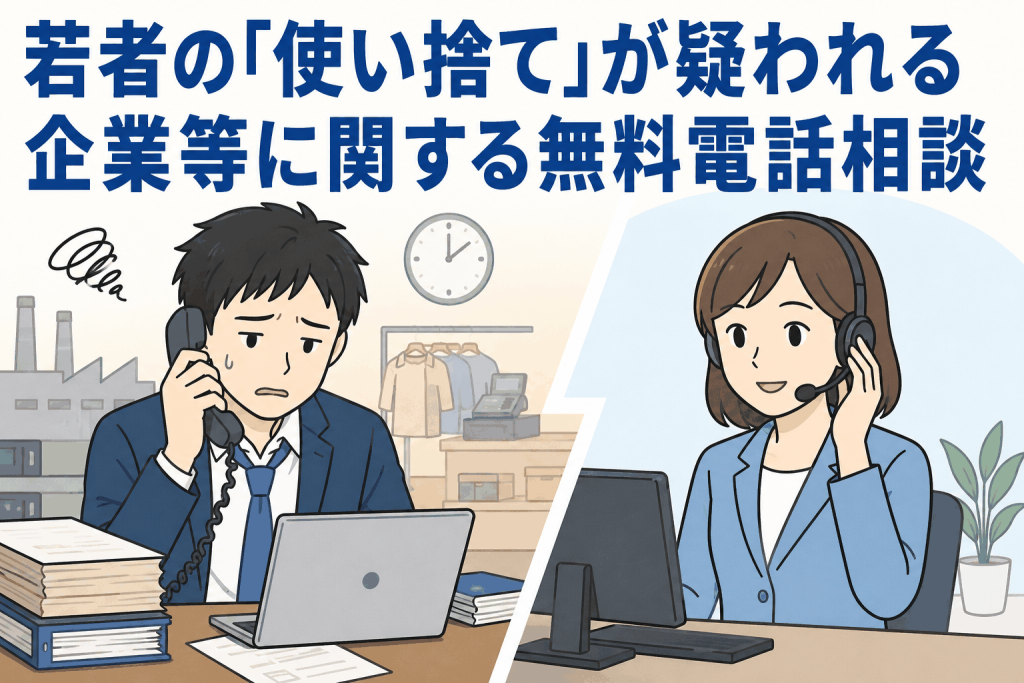 若者の「使い捨て」が疑われる企業等に関する無料電話相談