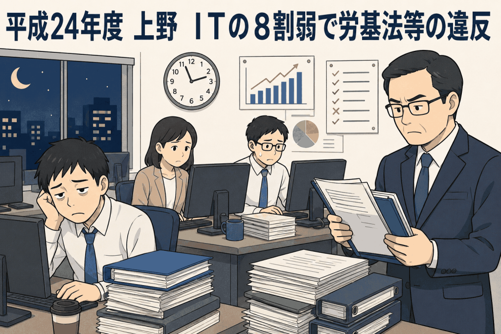 平成24年度 上野 ＩＴの８割弱で労基法等の違反