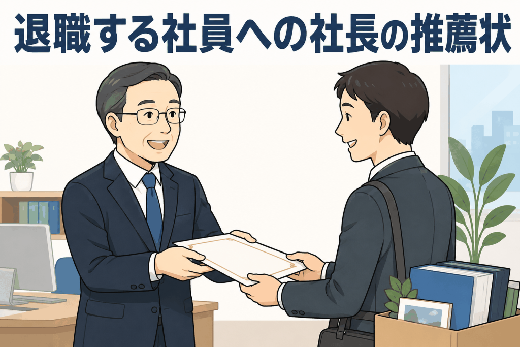 退職する社員への社長の推薦状