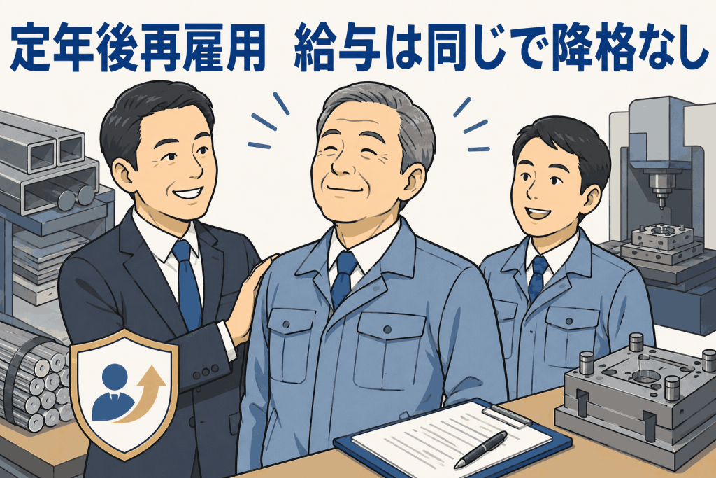 定年後再雇用 給与は同じで降格なし