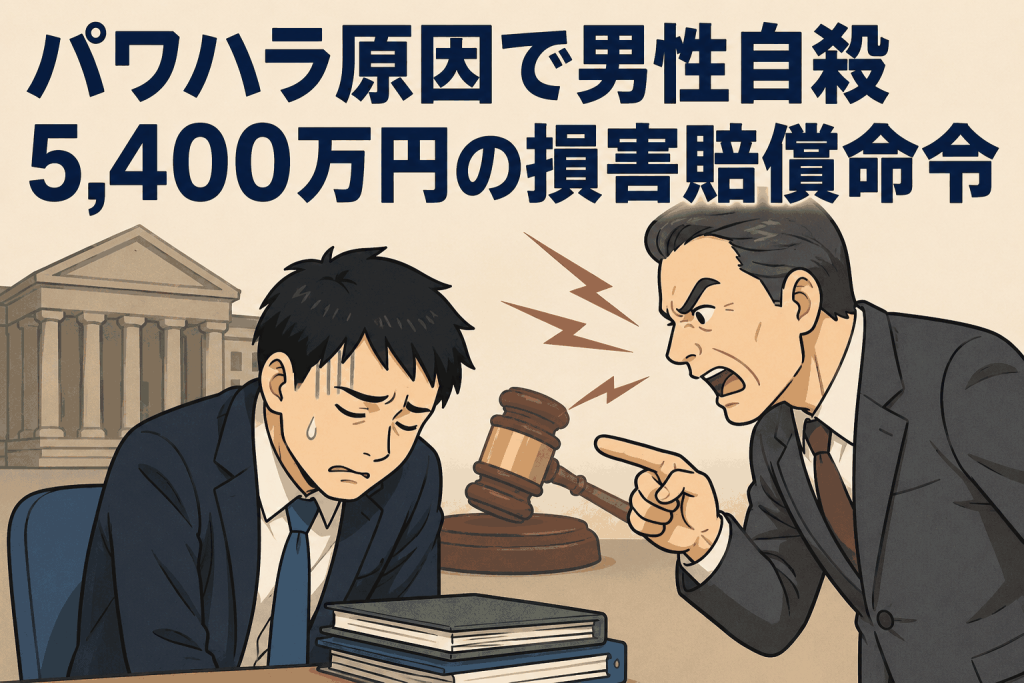 パワハラ原因で男性自殺 5,400万円の損害賠償命令