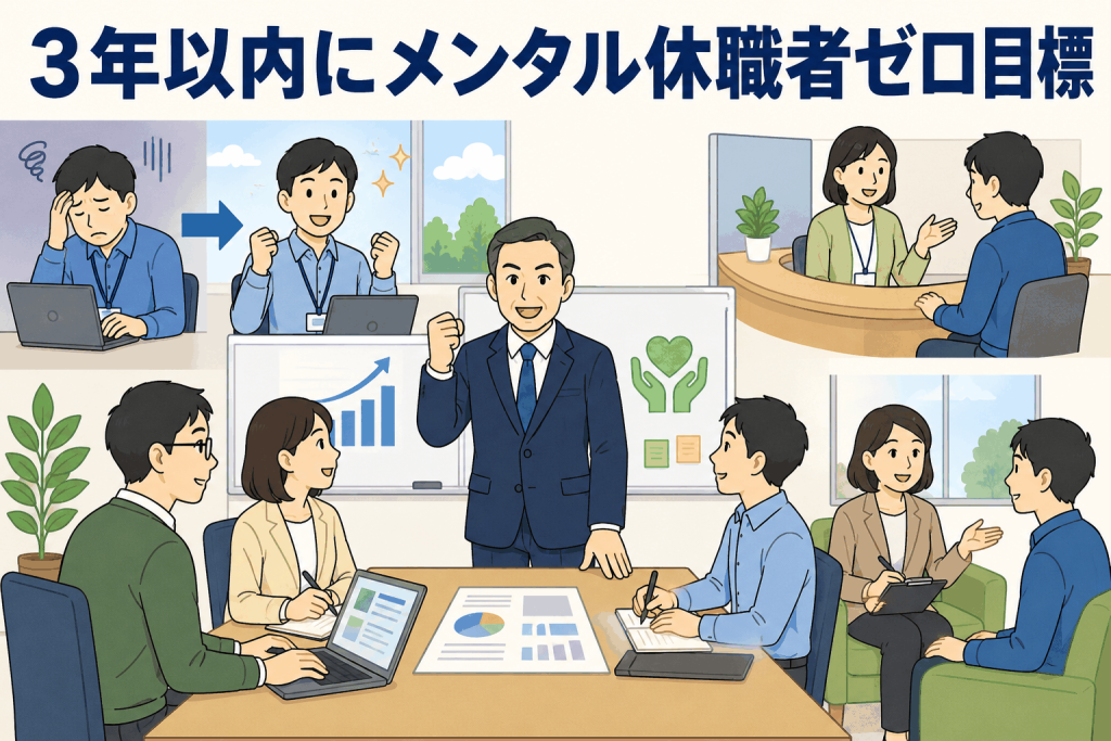 3年以内にメンタル休職者ゼロ目標