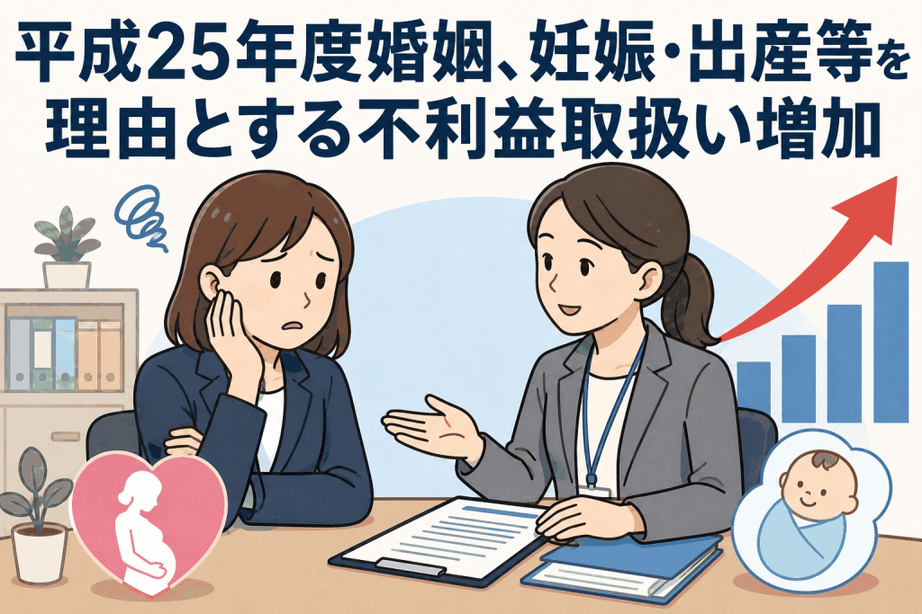 平成25年度婚姻、妊娠・出産等を理由とする不利益取扱い増加