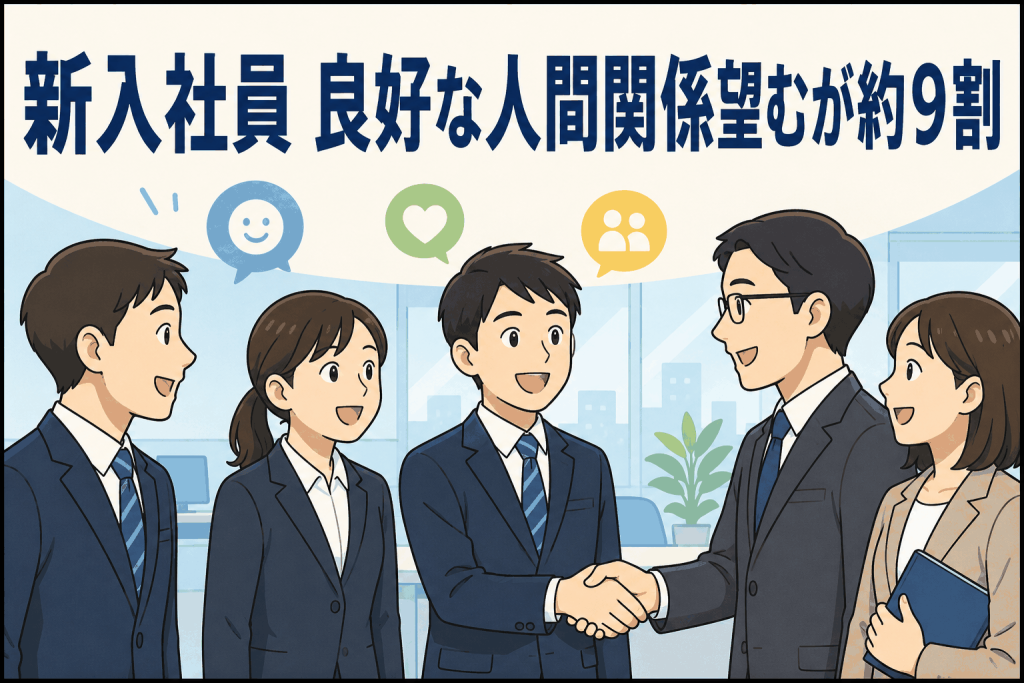 新入社員 良好な人間関係望むが約9割