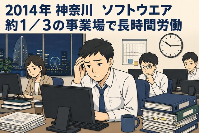 2014年 神奈川 ソフトウエア 約1/3の事業場で長時間労働