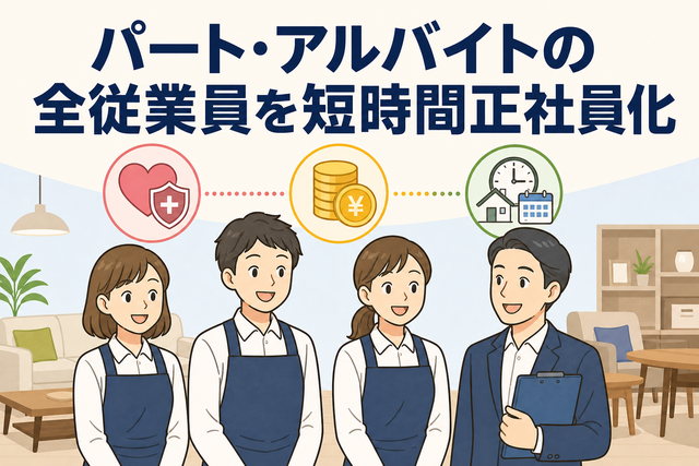 パート・アルバイトの全従業員を短時間正社員化