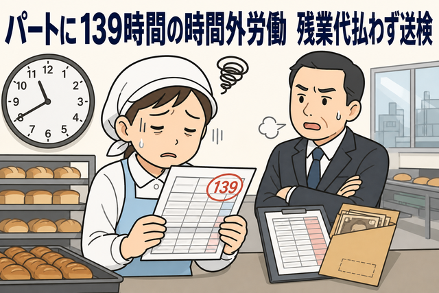 パートに139時間の時間外労働　残業代払わず送検