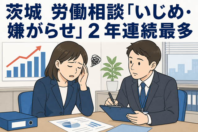 茨城 労働相談「いじめ・嫌がらせ」2年連続最多
