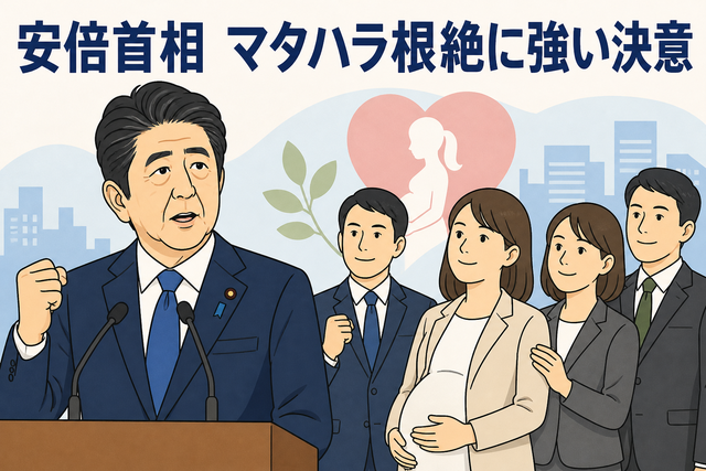 安倍首相 マタハラ根絶に強い決意
