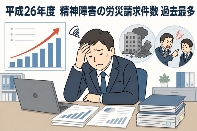 平成26年度　精神障害の労災請求件数　過去最多