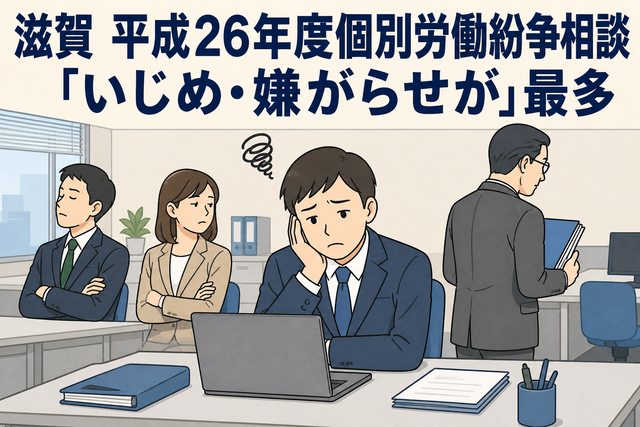 滋賀 平成26年度個別労働紛争相談「いじめ・嫌がらせが」最多