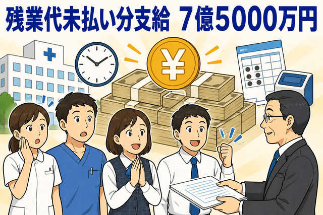 残業代未払い分支給 7億5000万円