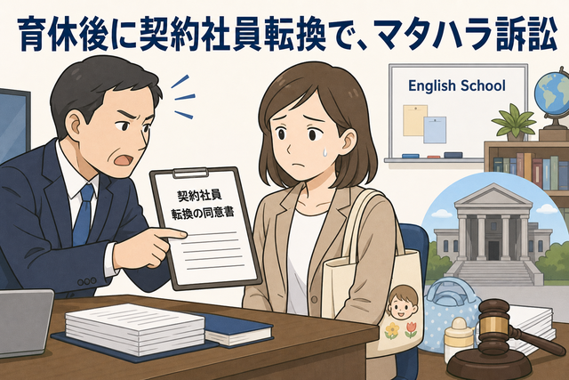 育休後に契約社員転換で、マタハラ訴訟