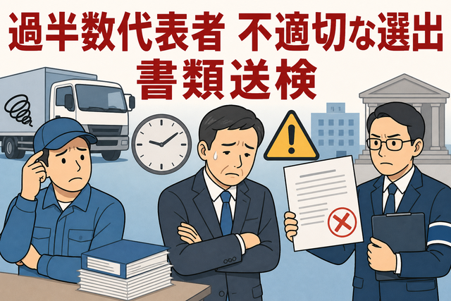 過半数代表者　不適切な選出　書類送検