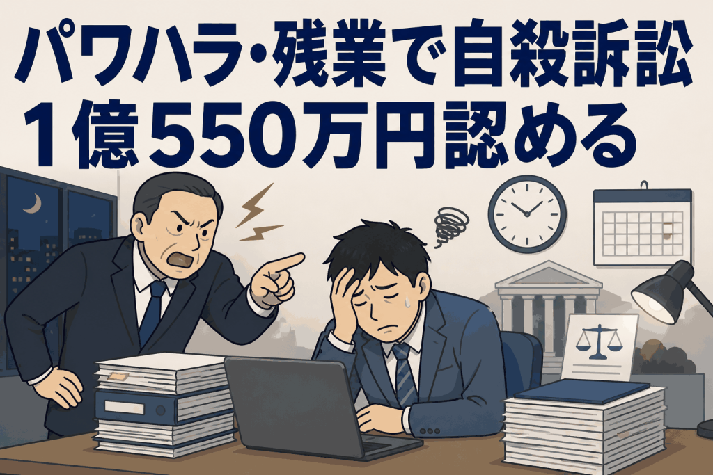 パワハラ・残業で自殺訴訟　１億550万円認める