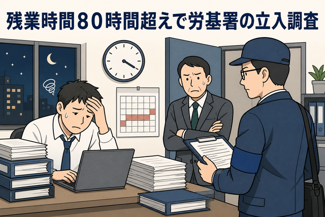 残業時間８０時間超えで労基署の立入調査