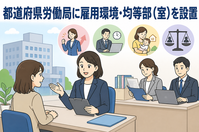 都道府県労働局に雇用環境・均等部(室)を設置
