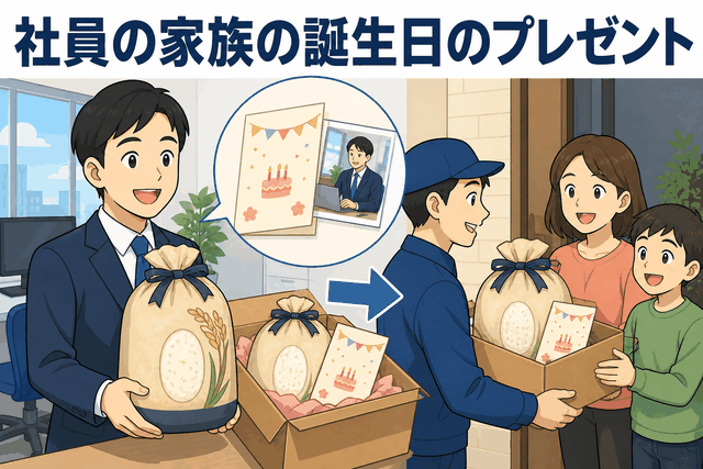 社員の家族の誕生日のプレゼント