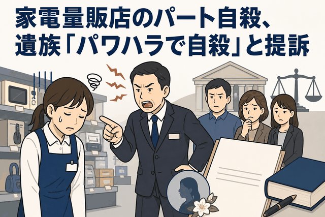 家電量販店のパート自殺、遺族「パワハラで自殺」と提訴