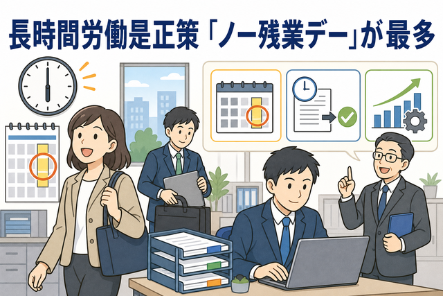長時間労働是正策 「ノー残業デー」が最多