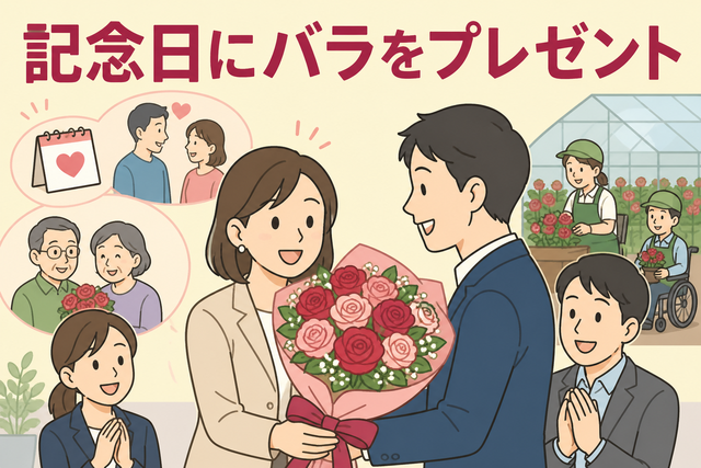 記念日にバラをプレゼント